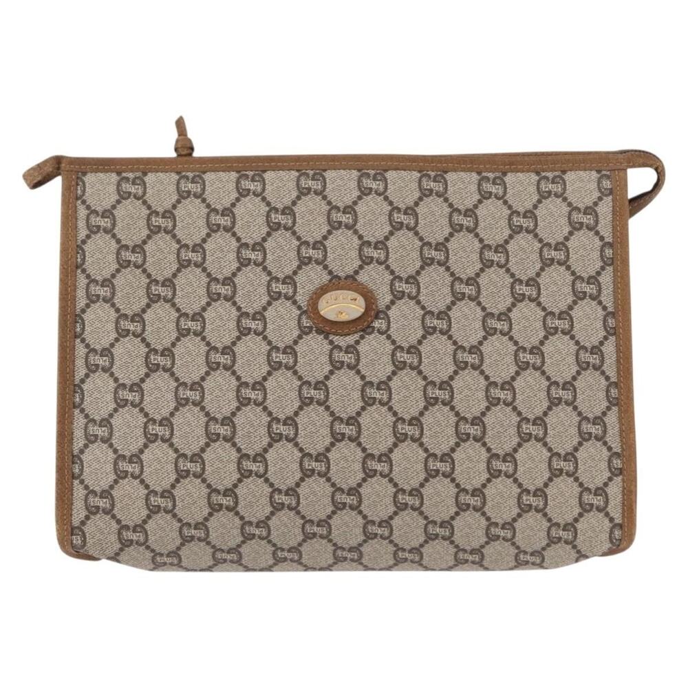 Gucci GG Plus Clutch Bag Beige